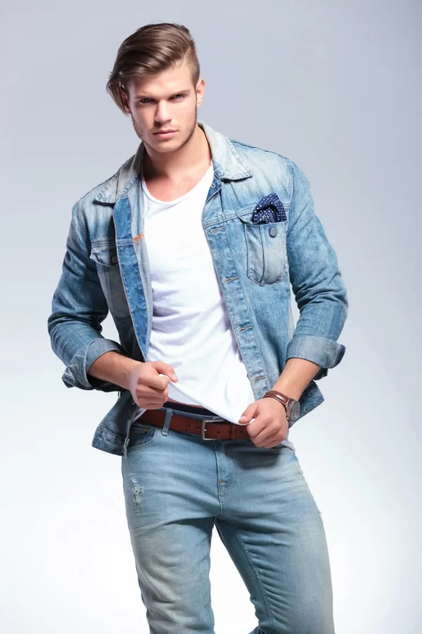 Denim Shirt with Pocket Square - Image 3